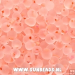 Rocailles 3mm wit frost buitenkant en oranje binnenkant