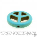 Turquoise kraal peaceteken 20mm (turquoise)