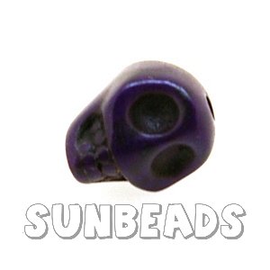 Turquoise kraal skull 12mm (paars) - Klik op de afbeelding om het venster te sluiten