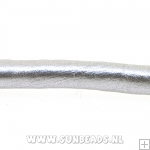 Pu leer stitched cord 5mm 2 mtr (zilver)