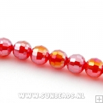 Facet kraal rond 8mm (rood)