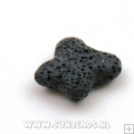 Lava kraal vlinder 20mm (zwart)