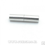 Magneetslot tbv rond leer 5mm (zilver)