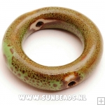 Keramiek kraal ring (groen)