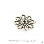 Metalen tussenstuk bloem (antique zilver)