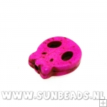 Turquoise kraal skull 14mm (roze)