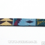 Azteckoord plat 10mm beige/blauw/bruin