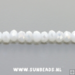 Facetkraal donut 3x2mm (wit AB)