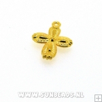 Metalen bedel kruis (goud)