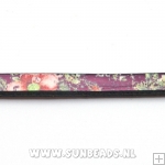 Plat leer met bloemenprint