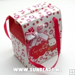 Cadeautasje, wit, Hello Kitty, dik, hengsels, ZH08-04 (1 st.)