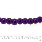 Glaskraal rond 4mm (donkerpaars)