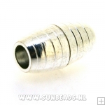 Magneetslot 22x12mm tbv rond leer 5mm (zilver)