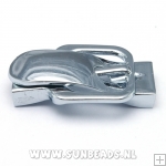 Metalen slot tbv plat leer 14mm gesp (zilver)
