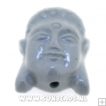 Resin kraal buddha 28mm (grijs)