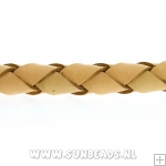 Gevlochten leerveter 4mm, 3mtr (naturel)