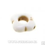 Turquoise bloem open 15mm (beige)