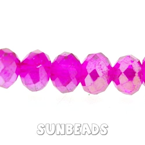 Facet kraal donut 6x4mm (fuchsia) - Klik op de afbeelding om het venster te sluiten