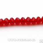 Facet kraal donut 8x6mm (rood)