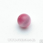 Catseye kraal rond 8mm (roze)