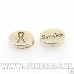 Metalen kraal survivor (zilver)