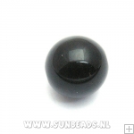 Glaskraal rond 18mm (zwart)