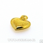 Metalen bedel hart (goud)