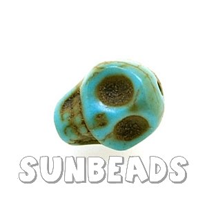 Turquoise kraal skull 10mm (turquoise) - Klik op de afbeelding om het venster te sluiten