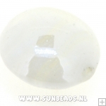 Glaskraal swirl rond plat (wit)