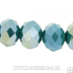 Facet kraal donut 8x6mm (petrol met glans)