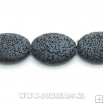 Lava kraal ovaal 30mm (zwart)