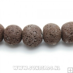 Lava kraal rond 16mm (bruin)