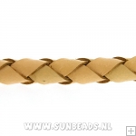 Gevlochten leerveter 5mm, 3mtr (naturel)