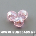 Facet kraal rond 12mm (roze)