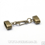 Metalen slot tbv rond leer 5mm (oudgoud)