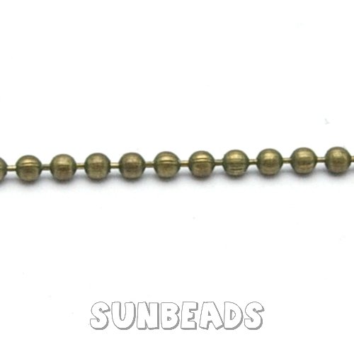 Ball chain ketting 1,5mm oudgoud - Klik op de afbeelding om het venster te sluiten