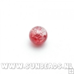 Crackle kraal rond 8mm (rood)