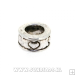 Metalen kraal groot gat (zilver)