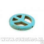 Turquoise hanger peaceteken 25mm (turquoise)