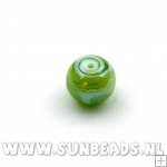 Glaskraal swirl rond 10mm (groen)