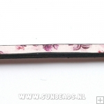 Plat leer met bloemenprint