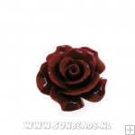 Acryl kraal roosje 15mm rood