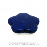 Turquoise kraal bloem 25mm (donkerblauw)