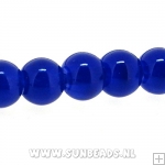 Glaskraal rond 8mm (blauw)