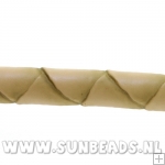 Pu leer stitched cord 5mm 3 mtr (beige snake)