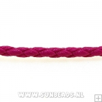 Gevlochten pu leer rond neon (5 mtr.)