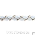 Gevlochten leerveter 4mm, 3mtr (zilver)