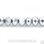 Facet kraal donut 4x3mm (zilver)