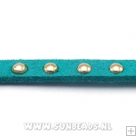 Suede veter met studs 6mm (petrol)