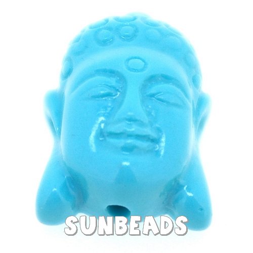 Resin kraal buddha 28mm (turquoise) - Klik op de afbeelding om het venster te sluiten